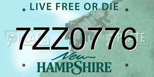 7ZZ0776 New Hampshire License Plate