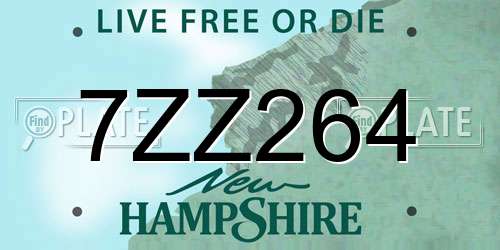 7ZZ264 New Hampshire License Plate