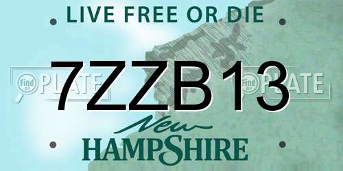 7ZZB13 New Hampshire License Plate