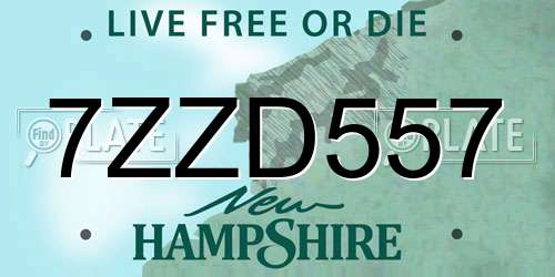 7ZZD557 New Hampshire License Plate