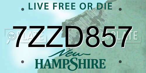 7ZZD857 New Hampshire License Plate