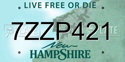 7ZZP421 New Hampshire License Plate