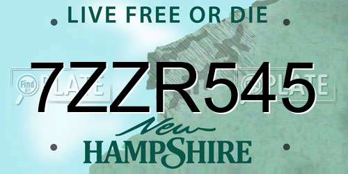 7ZZR545 New Hampshire License Plate