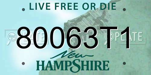 80063T1 New Hampshire License Plate