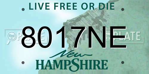 8017NE New Hampshire License Plate