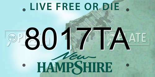 8017TA New Hampshire License Plate