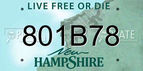 801B78 New Hampshire License Plate