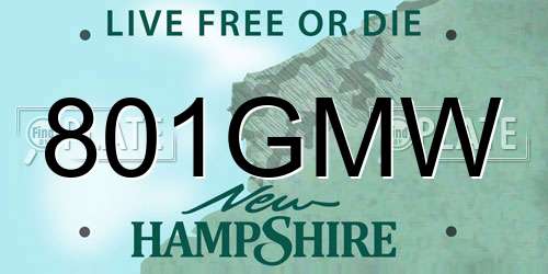 801GMW New Hampshire License Plate