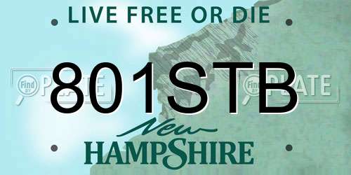 801STB New Hampshire License Plate
