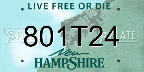 801T24 New Hampshire License Plate