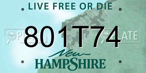 801T74 New Hampshire License Plate