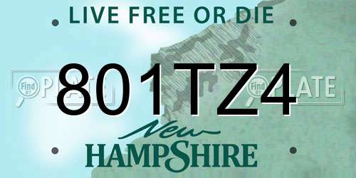 801TZ4 New Hampshire License Plate