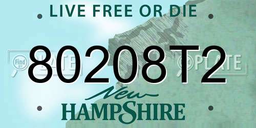 80208T2 New Hampshire License Plate