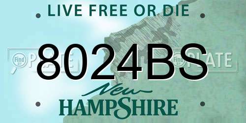 8024BS New Hampshire License Plate