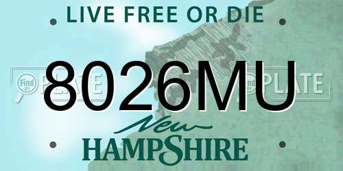 8026MU New Hampshire License Plate