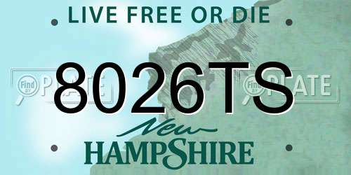 8026TS New Hampshire License Plate