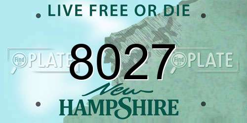 8027 New Hampshire License Plate