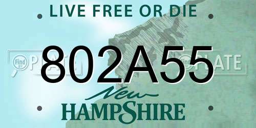 802A55 New Hampshire License Plate