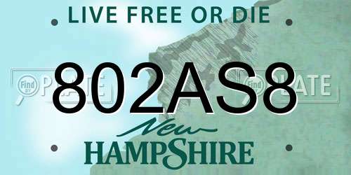 802AS8 New Hampshire License Plate