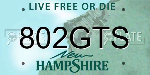 802GTS New Hampshire License Plate
