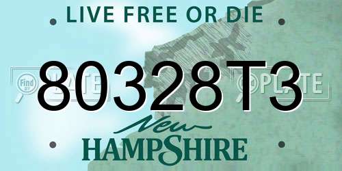 80328T3 New Hampshire License Plate