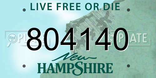 804140 New Hampshire License Plate