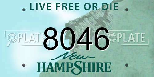8046 New Hampshire License Plate