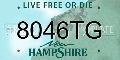 8046TG New Hampshire License Plate