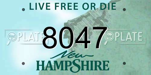 8047 New Hampshire License Plate