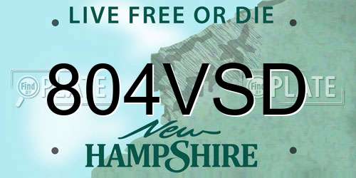 804VSD New Hampshire License Plate