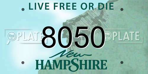 8050 New Hampshire License Plate