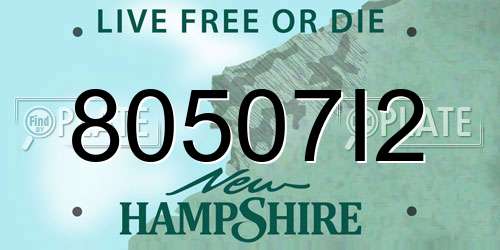 80507I2 New Hampshire License Plate