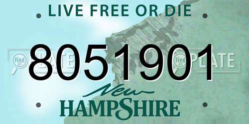 8051901 New Hampshire License Plate