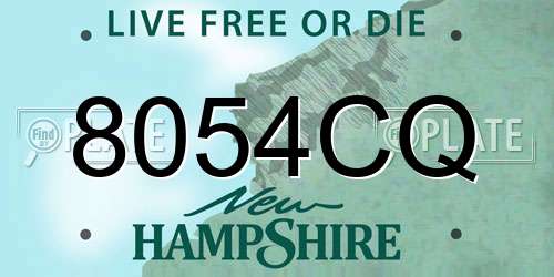 8054CQ New Hampshire License Plate