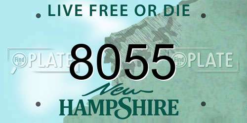8055 New Hampshire License Plate