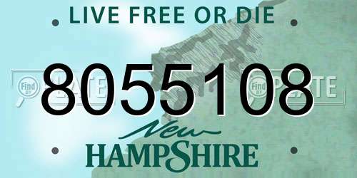 8055108 New Hampshire License Plate