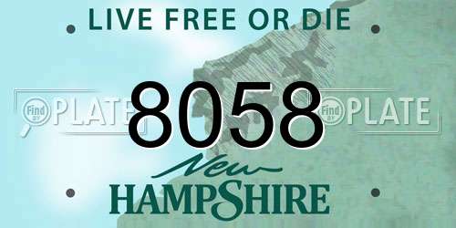 8058 New Hampshire License Plate