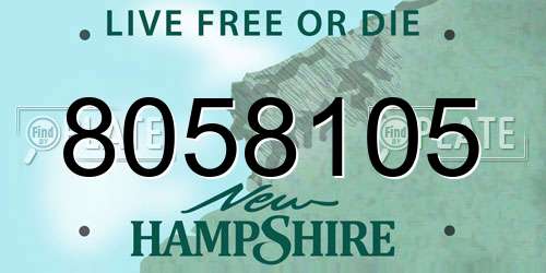 8058105 New Hampshire License Plate