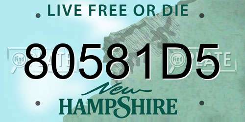 80581D5 New Hampshire License Plate