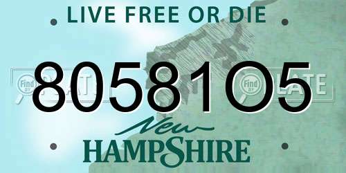 80581O5 New Hampshire License Plate