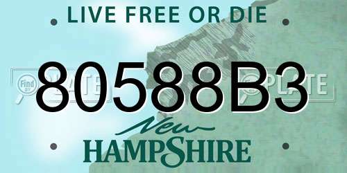 80588B3 New Hampshire License Plate