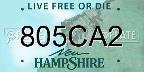 805CA2 New Hampshire License Plate