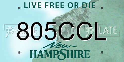 805CCL New Hampshire License Plate