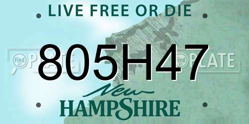 805H47 New Hampshire License Plate