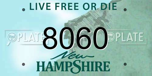 8060 New Hampshire License Plate