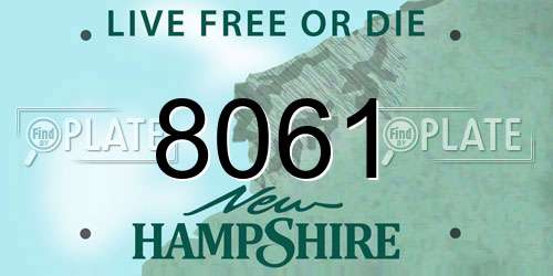 8061 New Hampshire License Plate