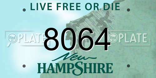 8064 New Hampshire License Plate