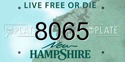 8065 New Hampshire License Plate