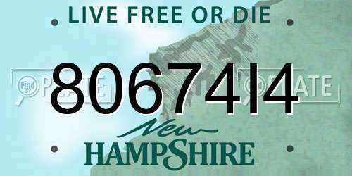 80674I4 New Hampshire License Plate