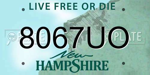 8067UO New Hampshire License Plate